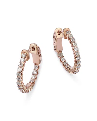 Bloomingdale's Diamond Inside Out Small Hoop Earrings In 14k Rose Gold, 0.70 Ct. T. W. - Exclusive