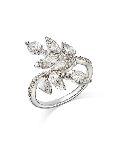Bloomingdale's Diamond Leaf Bypass Ring In 14k White Gold 1.50 Ct. T.w.