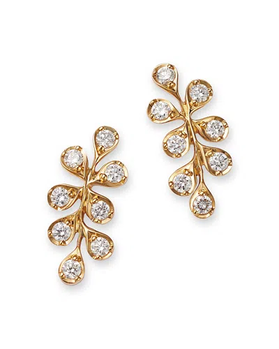 Bloomingdale's Diamond Leaf Ear Climbers In 14k Yellow Gold, 0.20 Ct. T. W.