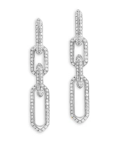 Bloomingdale's Diamond Link Drop Earrings In 14k White Gold, 1.10 Ct. T. W.