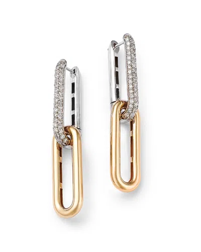 Bloomingdale's Diamond Link Drop Earrings In 14k Yellow & White Gold, 1.0 Ct. T. W. In Gold/white