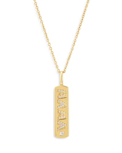 Bloomingdale's Diamond Mama Dog Tag Pendant Necklace In 14k Yellow Gold, 0.12 Ct. T. W. - Exclusive