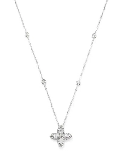 Bloomingdale's Diamond Marquis Flower Pendant Necklace In 14k White Gold, 0.50 Ct. T. W. - Exclusive