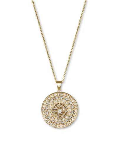 Bloomingdale's Diamond Medallion Pendant Necklace In 14k Yellow Gold, .25 Ct. T. W.