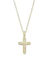 Bloomingdale's Diamond Milgrain Cross Pendant Necklace In 14k Yellow Gold, .14 Ct. T. W. - Exclusive In Gold
