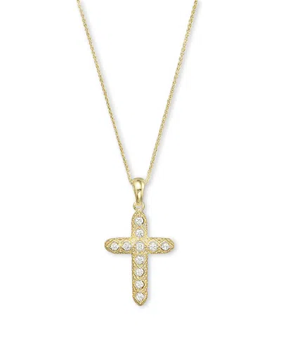 Bloomingdale's Diamond Milgrain Cross Pendant Necklace In 14k Yellow Gold, .14 Ct. T. W. - Exclusive