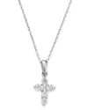 Bloomingdale's Diamond Mini Cross Pendant Necklace In 14k White Gold, 0.25 Ct. T. W. - Exclusive In White