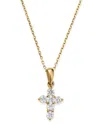 Bloomingdale's Diamond Mini Cross Pendant Necklace In 14k Yellow Gold, 0.25 Ct. T. W. - Exclusive In White