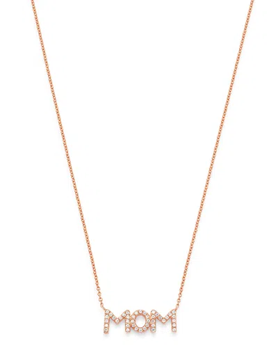 Bloomingdale's Diamond Mom Pendant Necklace In 14k Rose Gold, 0.08 Ct. T. W. - Exclusive In White/rose Gold