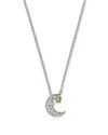 Bloomingdale's Diamond Moon And Star Pendant Necklace In 14k White And Yellow Gold, .08 Ct. T. W. - Exclusive In Gold