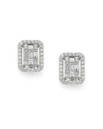 Bloomingdale's Diamond Mosaic Earrings In 14k White Gold, 1.0 Ct. T. W. - Exclusive