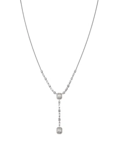 Bloomingdale's Diamond Mosaic Lariat Necklace In 14k White Gold, 1.0 Ct. T. W.