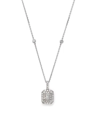 Bloomingdale's Diamond Mosaic Pendant Necklace In 14k White Gold, 0.80 Ct. T. W. - Exclusive