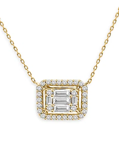 Bloomingdale's Diamond Mosaic Pendant Necklace In 14k Yellow Gold, 0.75 Ct. T. W. - Exclusive In White/gold