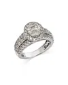 Bloomingdale's Diamond Multi Cut Halo Ring In 14k White Gold, 2.25 Ct. T.w. - Exclusive In White