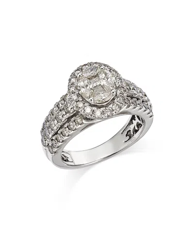 Bloomingdale's Diamond Multi Cut Halo Ring In 14k White Gold, 2.25 Ct. T.w. - Exclusive