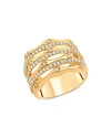 Bloomingdale's Diamond Multi Row Ring In 14k Yellow Gold, 0.75 Ct. T. W. - 100% Exclusive In White/gold