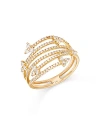 Bloomingdale's Diamond Multirow Arrow Ring In 14k Yellow Gold, 0.55 Ct. T. W. In Gold