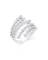 Bloomingdale's Diamond Multirow Bypass Ring In 14k White Gold, 2.75 Ct. T. W. In White
