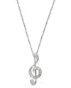 Bloomingdale's Diamond Music Note Pendant Necklace In 14k White Gold, 0.075 Ct. T. W. - Exclusive In White