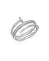 Bloomingdale's Diamond Nail Coil Ring In 14k White Gold, 0.20 Ct. T. W. - Exclusive In White