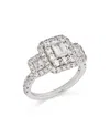Bloomingdale's Diamond Octagon & Round Halo Engagement Ring In 14k White Gold, 2.5 Ct. T. W In White