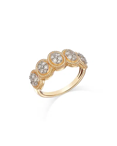 Bloomingdale's Diamond Oval Cluster Beaded Frame Ring In 14k Yellow Gold, 0.50 Ct. T. W.