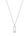 Bloomingdale's Diamond Oval Frame Pendant Necklace In 14k White Gold, 0.35 Ct. T. W. In White