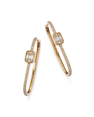 Bloomingdale's Diamond Oval Hoop Earrings In 14k Yellow Gold, 0.52 Ct. T. W. - Exclusive