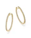 Bloomingdale's Diamond Oval Hoops In 14k Yellow Gold, .60 Ct. T. W. - Exclusive In White/gold