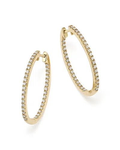 Bloomingdale's Diamond Oval Hoops In 14k Yellow Gold, .60 Ct. T. W. - Exclusive In White/gold