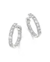 Bloomingdale's Diamond Oval Inside Out Hoop Earrings In 14k White Gold, 2.0 Ct. T. W. - Exclusive In White