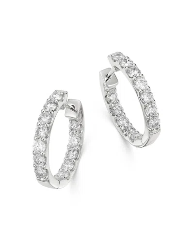 Bloomingdale's Diamond Oval Inside Out Hoop Earrings In 14k White Gold, 2.0 Ct. T. W. - Exclusive