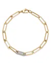 Bloomingdale's Diamond Paperclip Bracelet In 14k White & Yellow Gold, 0.60 Ct. T. W. - Exclusive In Gold/white