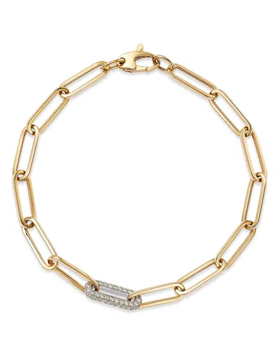 Bloomingdale's Diamond Paperclip Bracelet In 14k White & Yellow Gold, 0.60 Ct. T. W. - Exclusive In Gold/white