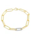 Bloomingdale's Diamond Paperclip Bracelet In 14k White & Yellow Gold, 0.70 Ct. T. W. - Exclusive In Gold/white