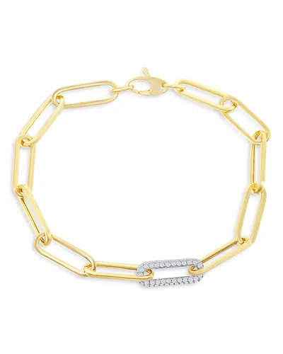 Bloomingdale's Diamond Paperclip Bracelet In 14k White & Yellow Gold, 0.70 Ct. T. W. - Exclusive In Gold/white