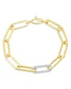 Bloomingdale's Diamond Paperclip Bracelet In 14k White & Yellow Gold, 1.45 Ct. T. W. - 100% Exclusive In Gold/white