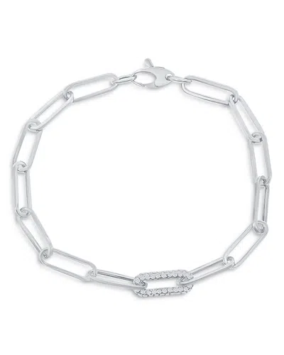 Bloomingdale's Diamond Paperclip Bracelet In 14k White Gold, 0.60 Ct. T. W. - Exclusive