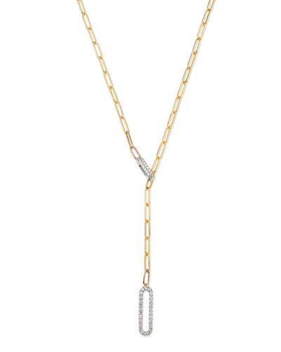 Bloomingdale's Diamond Paperclip Lariat Necklace In 14k Yellow Gold, 0.30 Ct. T. W. - Exclusive In Yellow/white