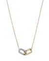 Bloomingdale's Diamond Paperclip Necklace In 14k White & Yellow Gold, 0.25 Ct. T. W. - Exclusive In White/gold