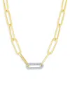 Bloomingdale's Diamond Paperclip Necklace In 14k White & Yellow Gold, 1.45 Ct. T. W. - Exclusive In Gold/white