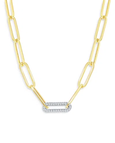 Bloomingdale's Diamond Paperclip Necklace In 14k White & Yellow Gold, 1.45 Ct. T. W. - Exclusive In Gold/white