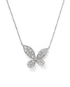 Bloomingdale's Diamond Pave Butterfly Pendant Necklace In 14k White Gold, 0.35 Ct. T. W. In White