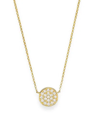 Bloomingdale's Diamond Pave Disk Pendant In 14k Yellow Gold, 0.25 Ct. T. W. In Yellow Gold/white Diamonds