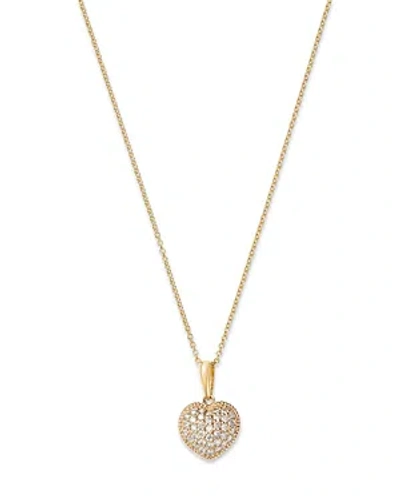 Bloomingdale's Diamond Pave Heart Pendant Necklace In 14k Yellow Gold, 0.40 Ct. T. W.