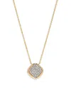 Bloomingdale's Diamond Pave Cluster Pendant Necklace In 14k Yellow Gold, 0.50 Ct. T. W. In White/gold