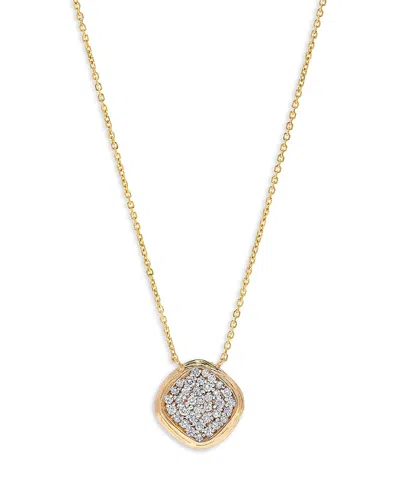 Bloomingdale's Diamond Pave Cluster Pendant Necklace In 14k Yellow Gold, 0.50 Ct. T. W. In White/gold