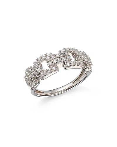 Bloomingdale's Diamond Pave Square Link Statement Ring In 14k White Gold, 0.5 Ct. T. W. - Exclusive