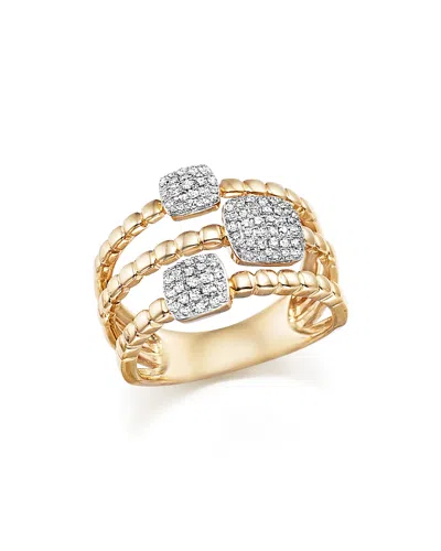 Bloomingdale's Diamond Pave Triple Row Beaded Band In 14k Yellow Gold, 0.25 Ct. T. W.